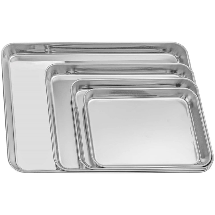 mskey Baking Sheet, Heavy Duty Stainless Steel Baking Pans Tray Cookie